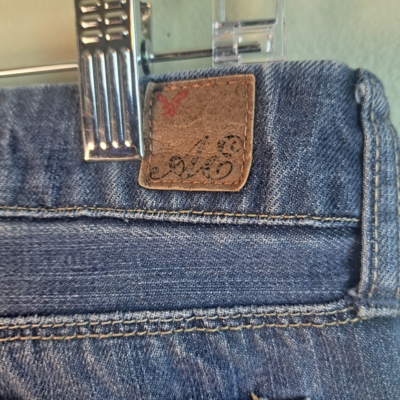 American Eagle Long Real Flare Blue Jeans Women's Size 10. - Picture 11 of 15